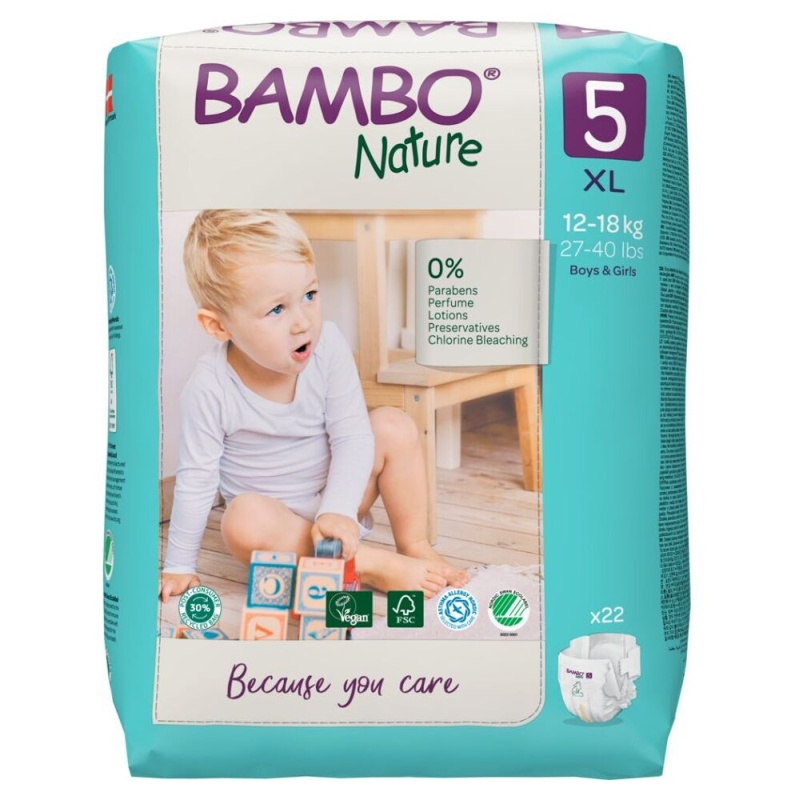 Abena Bambo Nature 5 XL pro 12-18kg (44ks)