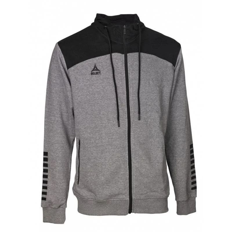 Mikina Select Oxford Zip Hoodie U T26-01811 šedá/černá mikina 14 let