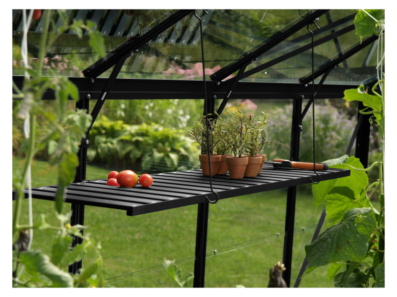 Vitavia Skládací hliníkový regál do skleníku, 120 x 30 x 34 cm, černá