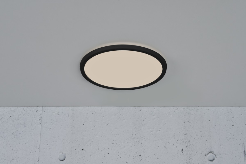Stropní svítidlo Nordlux Oja ⌀29,4cm, DIM 3000K/4000K, IP54 Barva: Černá