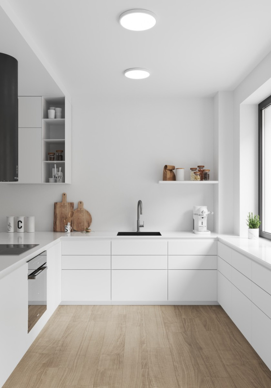 Stropní svítidlo Nordlux Oja, Ø29,4 /42,4cm 2700K IP54, se senzorem Průměr: Ø 29,4 cm