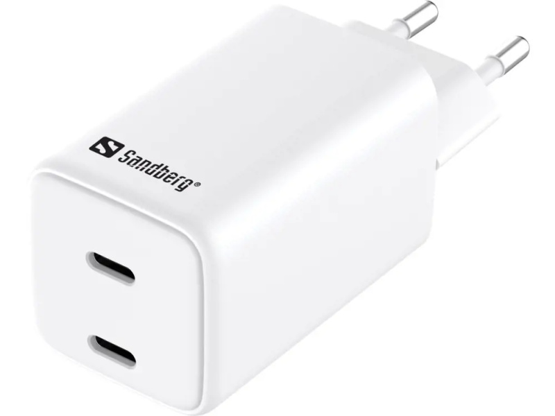 Sandberg AC Charger - nabíječka - 2 x USB-C, 65 W