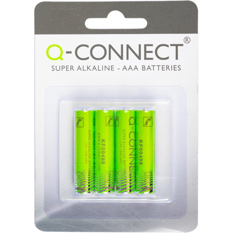 Alkalické baterie Q-Connect - AAA, 1,5 V, LR03, 4 ks