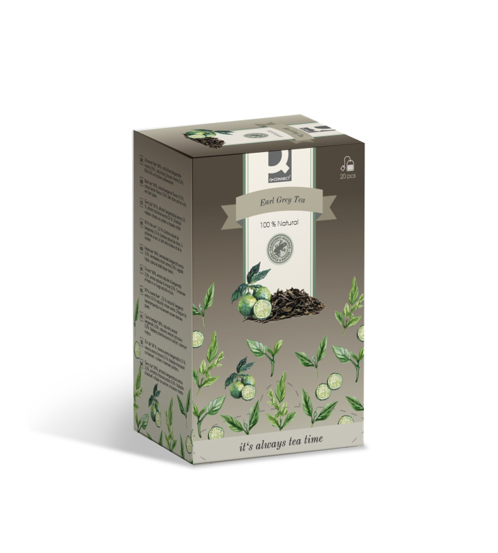 Černý čaj Q-Connect - Earl Grey, 20x 1,8 g, 36 g