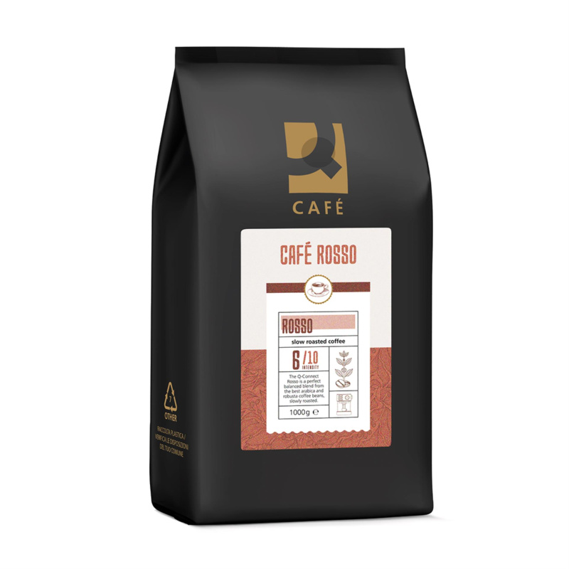 Zrnková káva Q-Connect Café Rosso, 1 kg