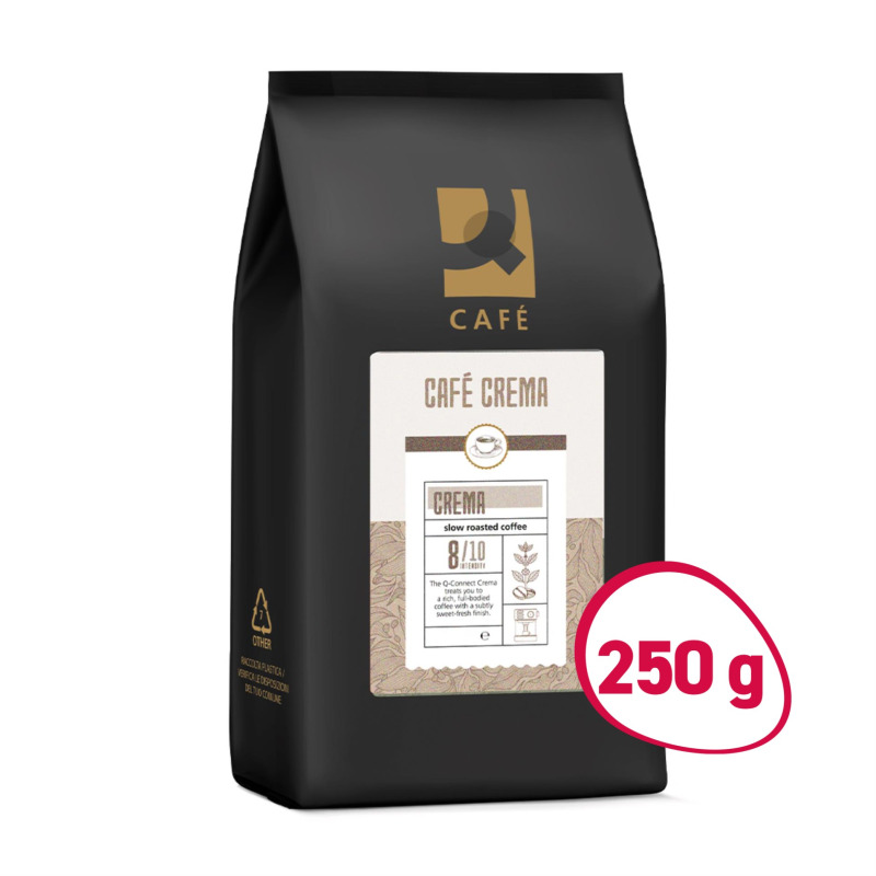 Q-CONNECT Zrnková káva Q-Café - Crema, 250 g