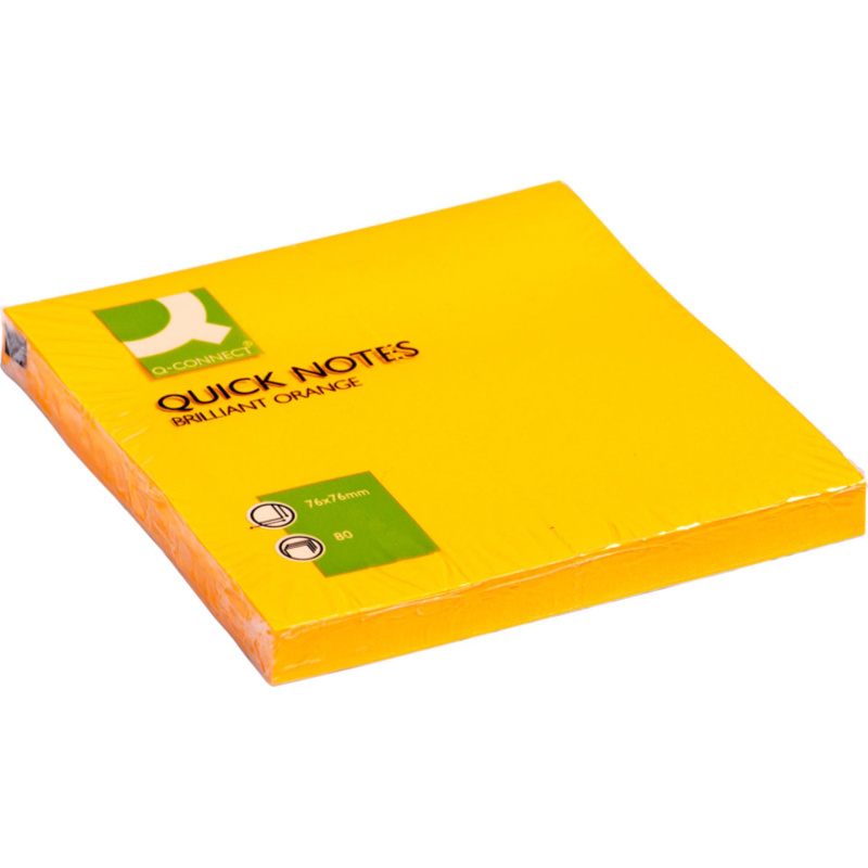 Bločky Q-Connect 75 x 75 mm - neonově oranžové