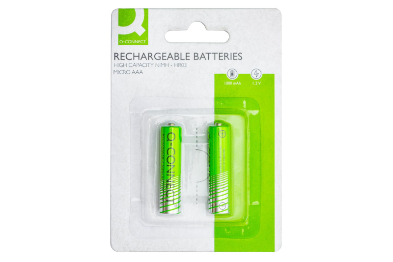 Nabíjecí baterie Q-Connect - 1,2V, typ AAA, 1000mAh, 2 ks