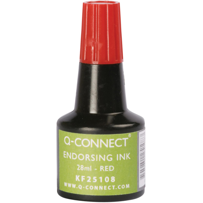 Razítková barva Q-Connect, 28ml, červená 133845