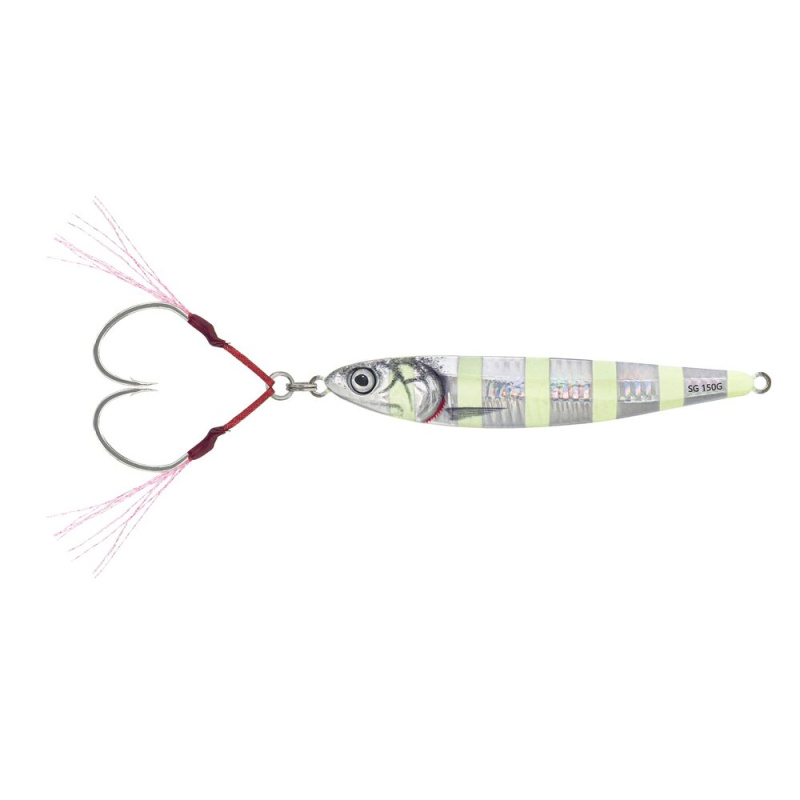 Savage gear pilker 3d anchovy jig zebra glow - 12 cm 100 g