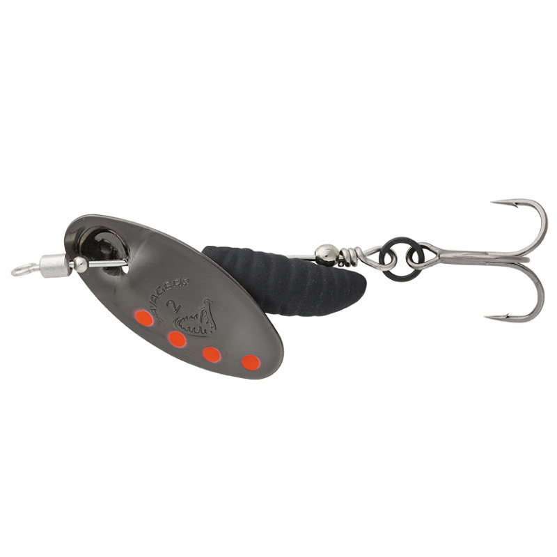 Savage gear třpytka grub spinners silver red black - #1 3,8 g