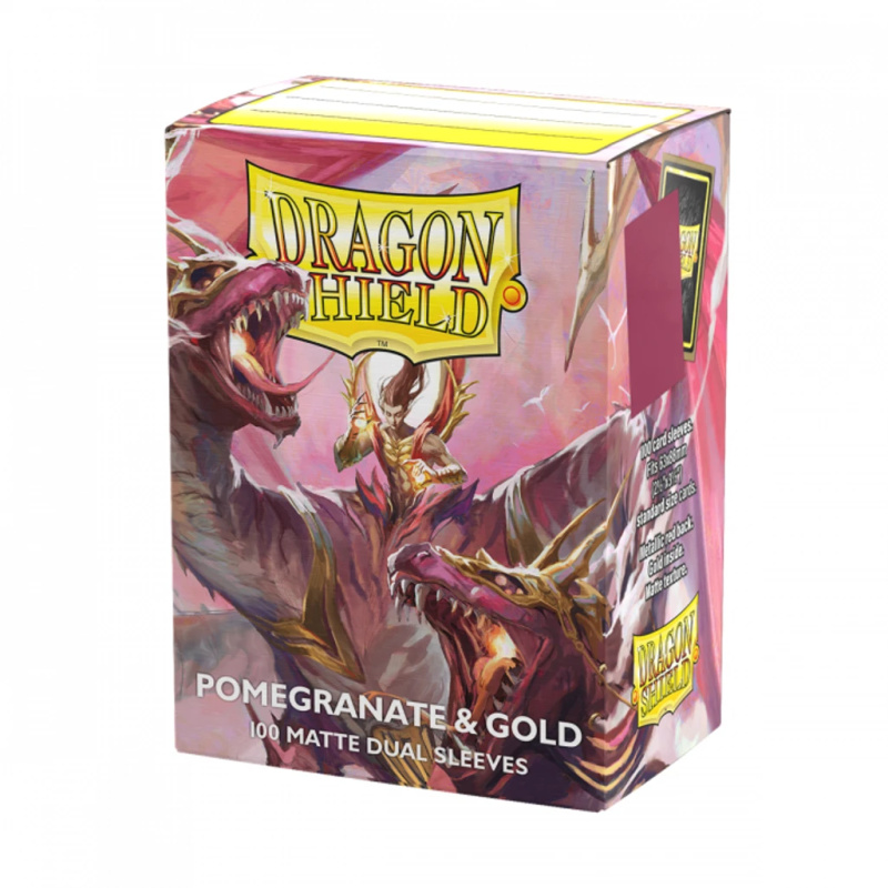 Obaly na karty Dragon Shield 63 x 88 mm - Pomegranate & Gold, Matte Dual Sleeves