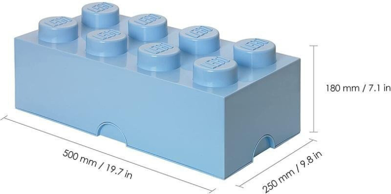 LEGO úložný box 8 - světle modrá