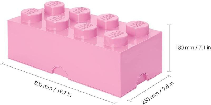 LEGO® Úložný box 25 x 50 x 18 cm - Světle růžová