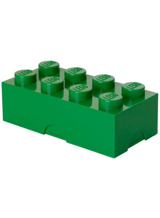 LEGO box na svačinu 100 x 200 x 75 mm - tmavě zelená