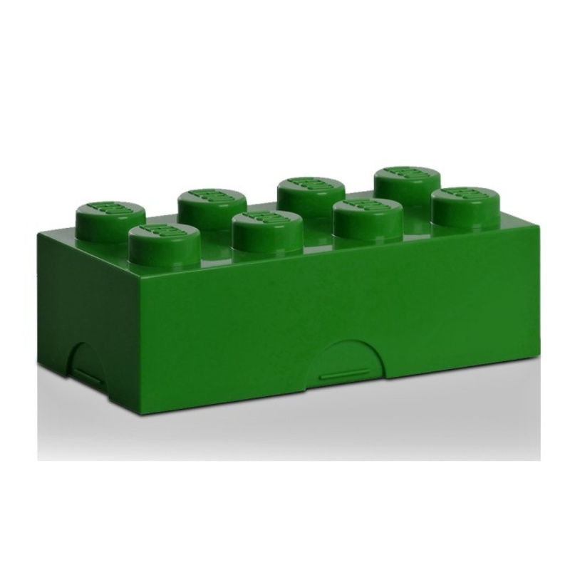 LEGO box na svačinu 100 x 200 x 75 mm - tmavě zelená