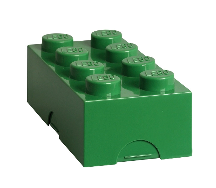 LEGO box na svačinu 100 x 200 x 75 mm - tmavě zelená