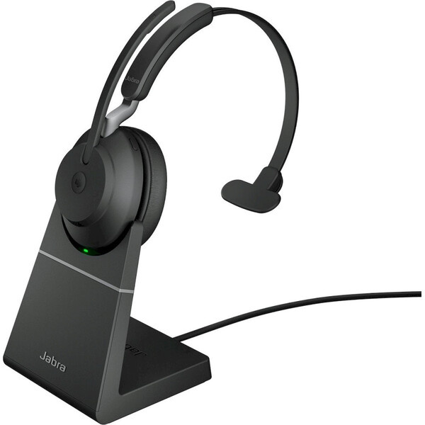 Jabra Evolve2 65 Link380/390a MS Mono bezdrátová sluchátka se stojánkem černá Černá