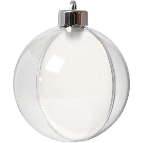 Creative Vánoční plastová baňka k dotvoření, průměr 8 cm, transparentní, 5 ks