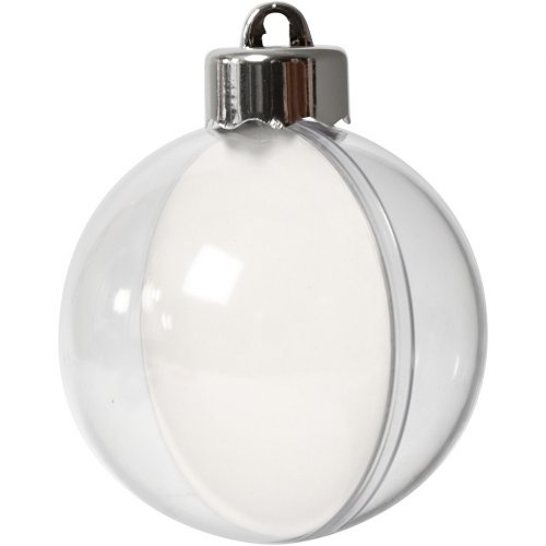 Creative Vánoční plastová baňka k dotvoření, průměr 6 cm, transparentní, 8 ks