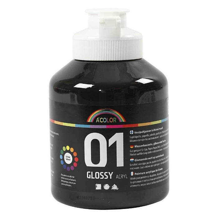 Akrylová barva A-Color 500ml černá lesklá