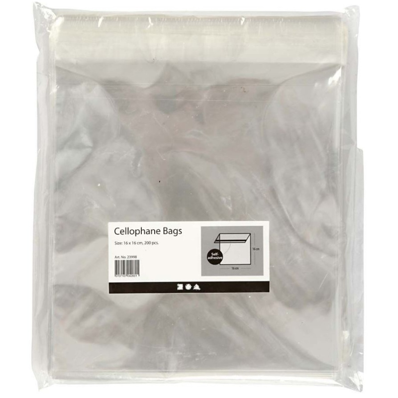 Celofánové obaly na obálky 16 × 16 cm (200 ks)