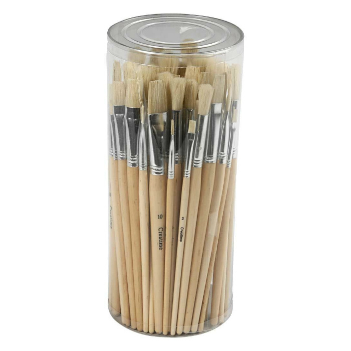 Sada plochých a kulatých štětců (80ks)