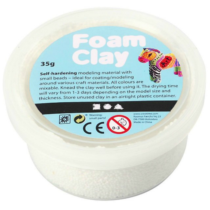 Creative Samotvrdnoucí modelovací pěnová hmota Foam Clay BÍLÁ