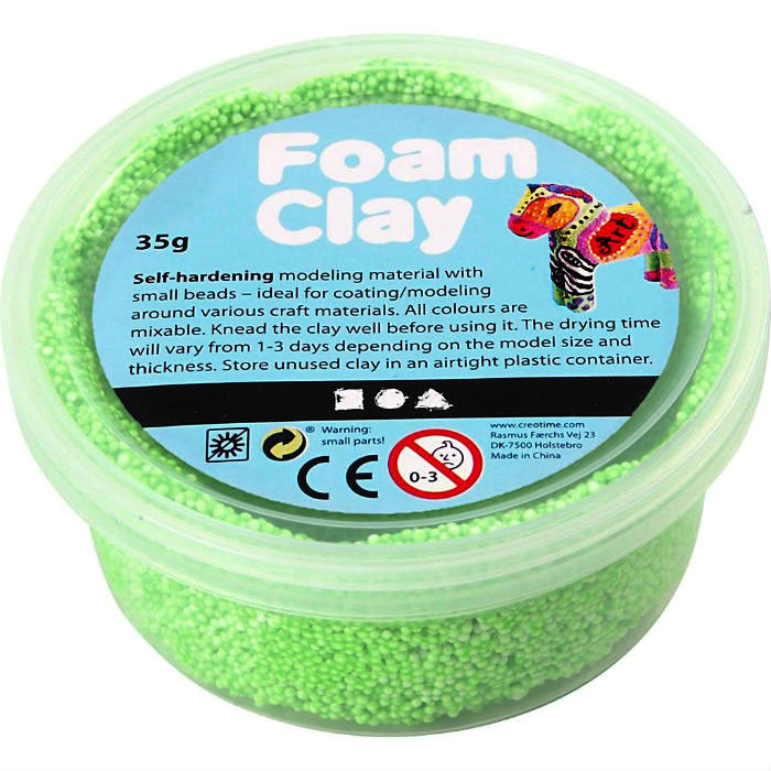 Creative Samotvrdnoucí modelovací pěnová hmota Foam Clay NEON ZELENÁ