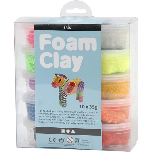 Creative Samotvrdnoucí modelovací pěnová hmota Foam Clay SADA 10 barev