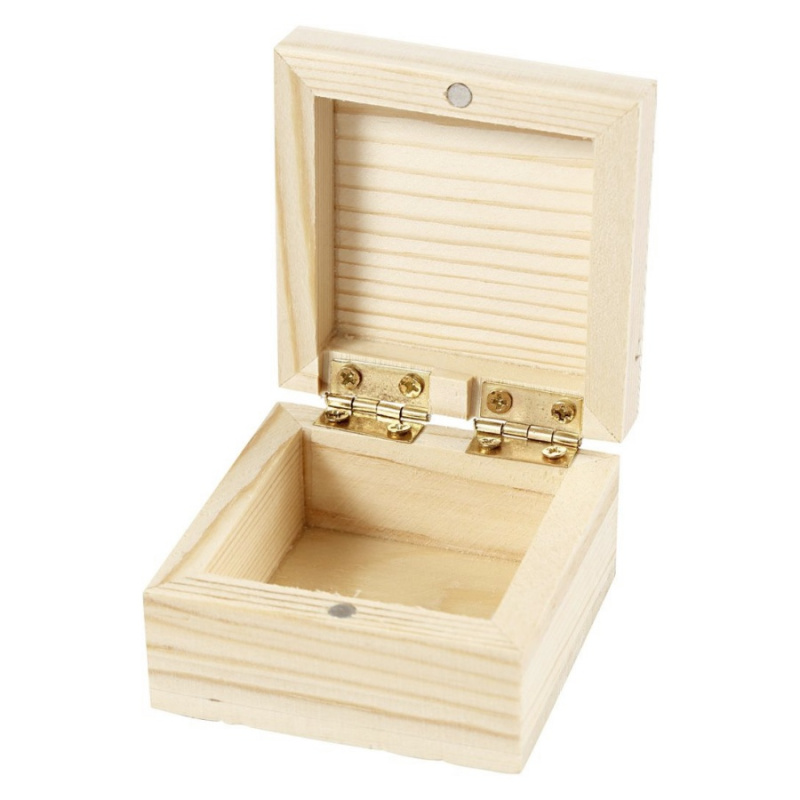 Creative Šperkovnice dřevěná 6 x 6 x 3,5 cm