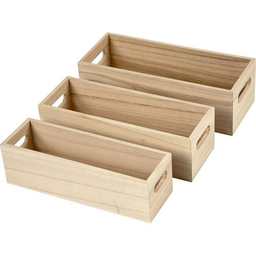 Creative Truhlíky dřevěné 3 ks - různé velikosti