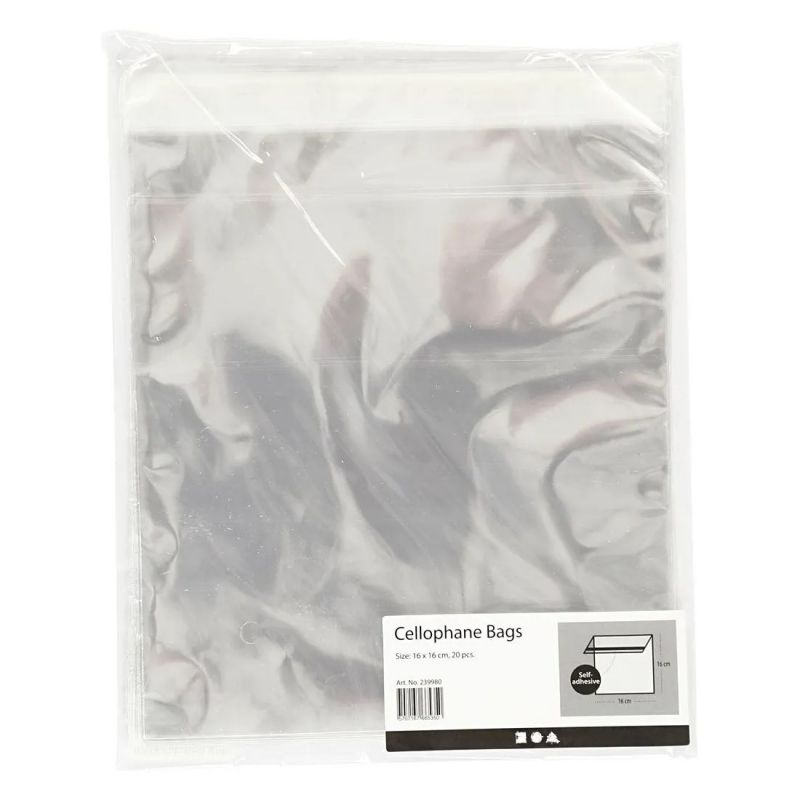 Celofánové obaly na obálky 16 × 16 cm (20 ks)