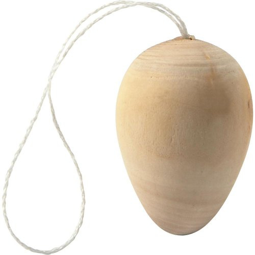 Creative Vajíčko dřevěné 40x30 mm se šnůrkou, 15 ks v balení