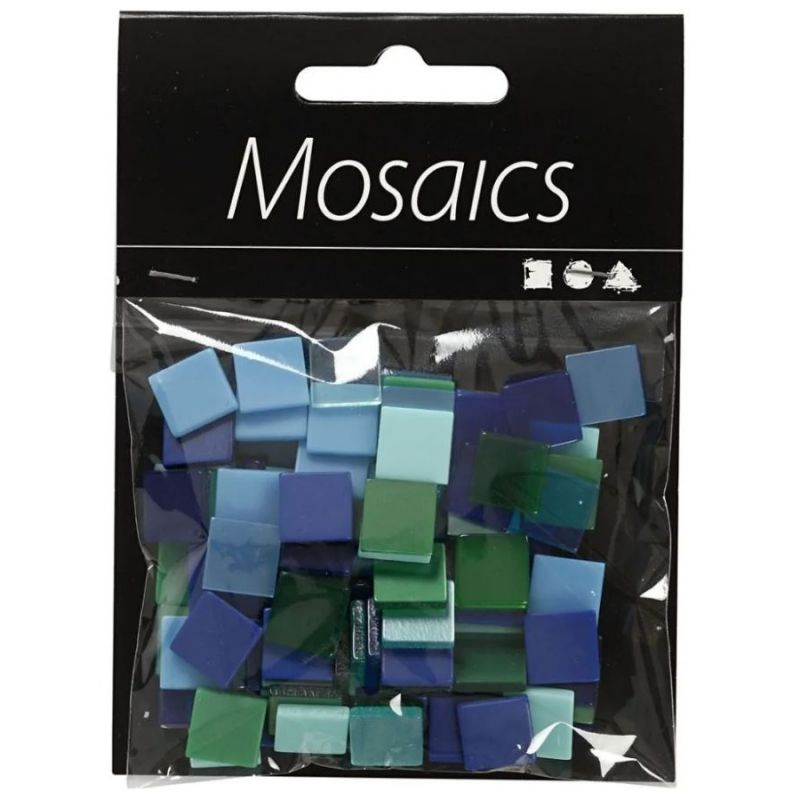 Kamínky mozaika 10mm/25g modro zelený mix