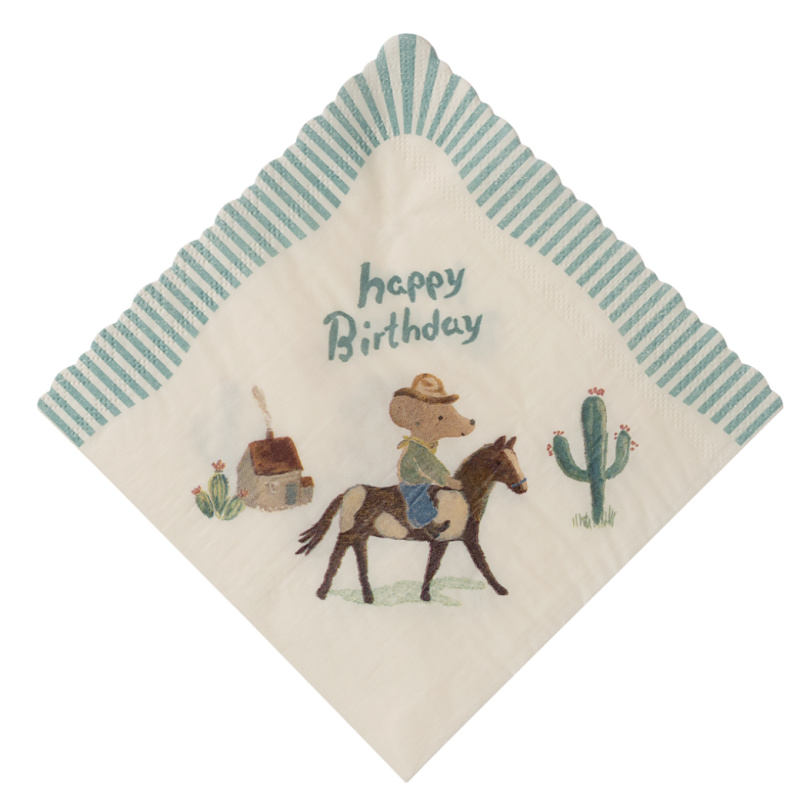 MAILEG Ubrousky Happy birthday - Cowboy S25
