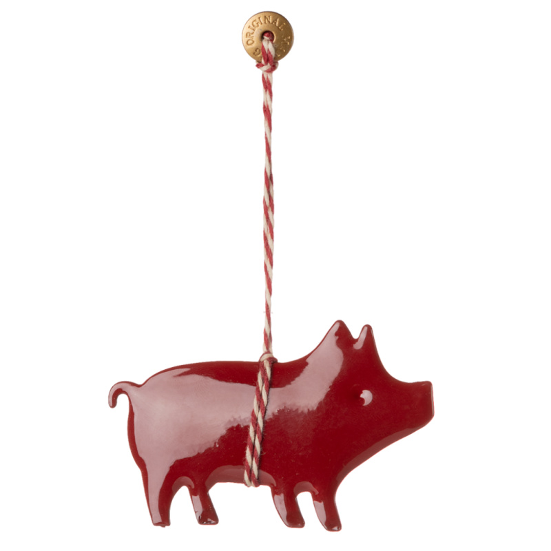 MAILEG Kovová ozdoba Prasátko - red S25