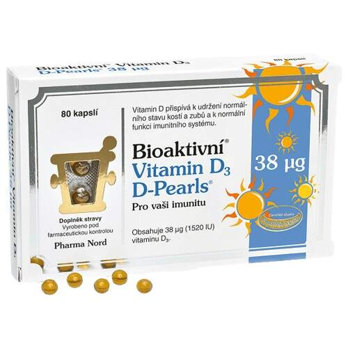 PHARMA NORD Bioaktivní Vitamin D3 D-Pearls 38 mcg 80 kapslí