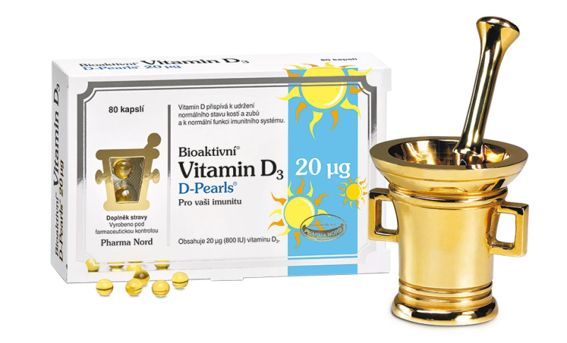 PHARMA NORD Bioaktivní vitamín D3 D-Pearls 80 kapslí