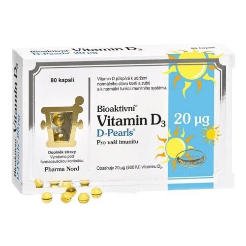 PHARMA NORD Bioaktivní vitamín D3 D-Pearls 80 kapslí