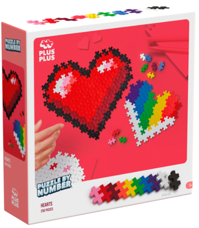 Plus-Plus puzzle podle čísel - srdce 250 ks