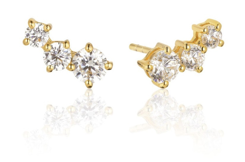 Sif Jakobs Něžné pozlacené náušnice Belluno SJ-E42107-CZ-SG