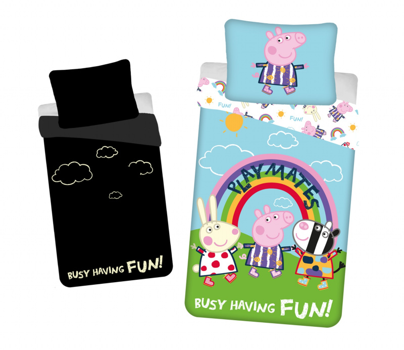 Jerry Fabrics Povlečení Peppa Pig PEP125 svítící efekt Varianta: Povlečení Peppa Pig PEP125 svítící efekt 140x200, 70x90 cm