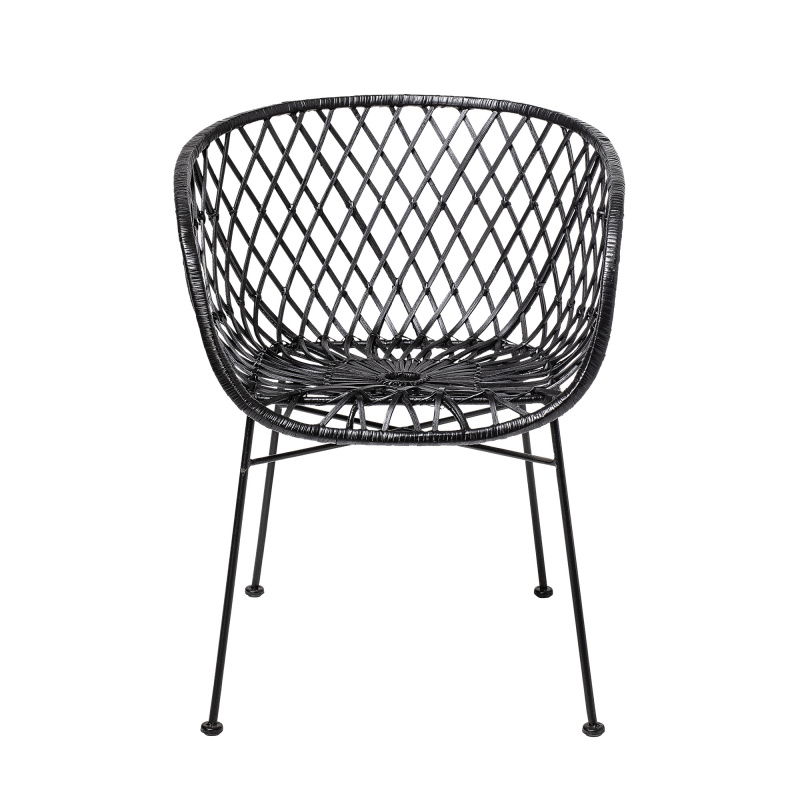 BLOOMINGVILLE Křeslo Kama Lounge černé z ratanu 56x76cm
