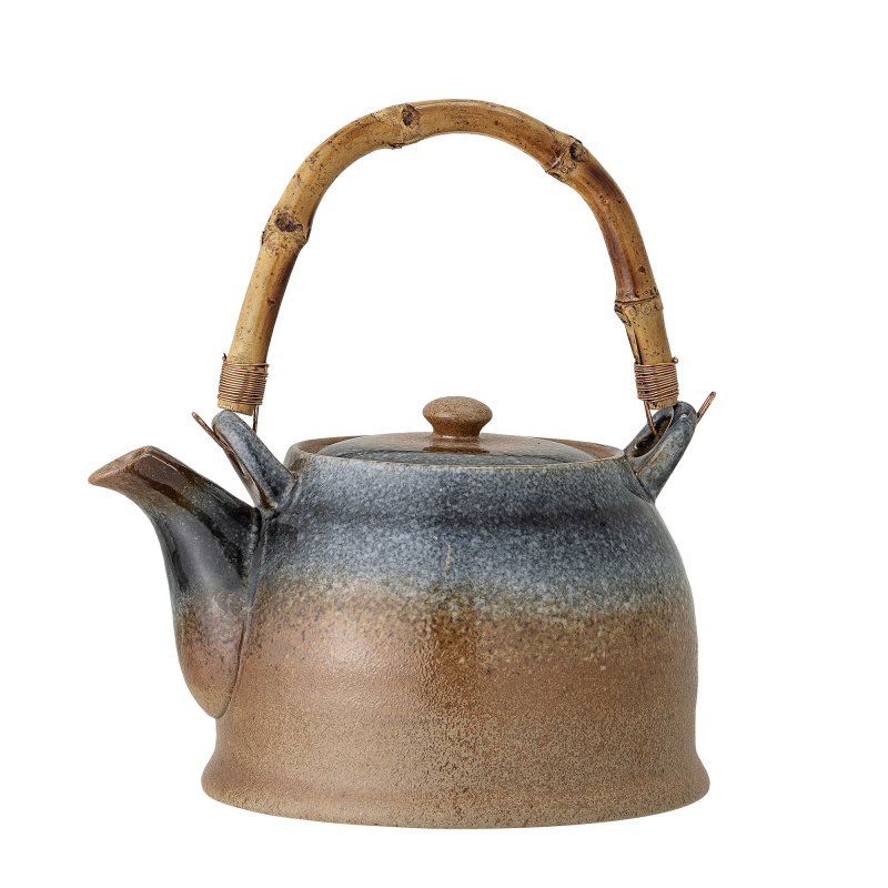 BLOOMINGVILLE Modrá čajová konvice Aura se sítkem z porcelánu