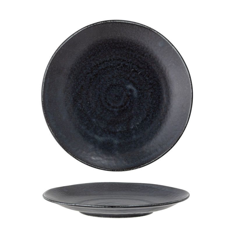 BLOOMINGVILLE Černý talíř Yoko z porcelánu
