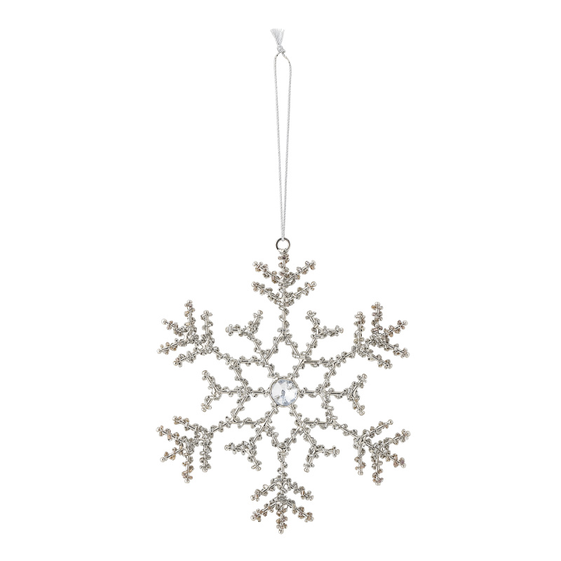 BLOOMINGVILLE Stříbrná skleněná vánoční ozdoba - Joseline