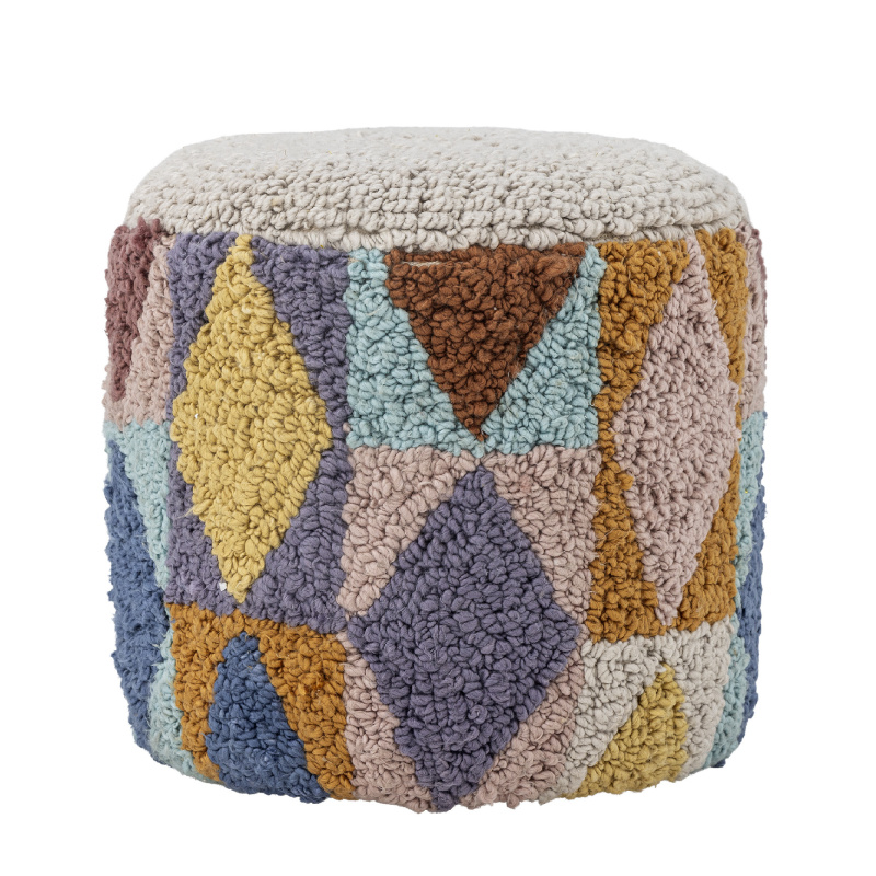 BLOOMINGVILLE MINI Miaki Pouf, šedá, bavlna