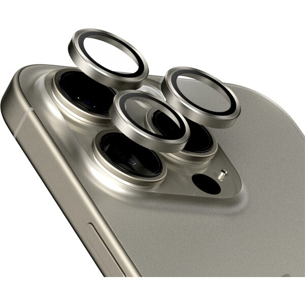 PanzerGlass HoOps ochranné kroužky Apple iPhone 16 Pro/16 Pro Max/15 Pro/15 Pro Max - přírodní titan