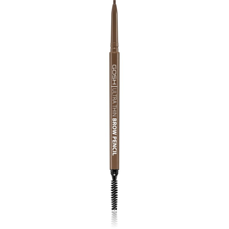 Gosh Ultra Thin precizní tužka na obočí s kartáčkem odstín 002 Greybrown 0,35 g
